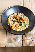 South Tyrolean barley risotto with steamed chanterelles