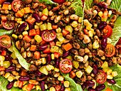Three-bean rainbow salad with corn (picture-perfect)