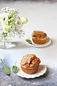 Asagio cheese muffins with olives and almonds