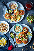 Fish and couscous cakes with cucumber relish