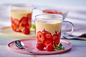 Strawberries with honey and sabayon