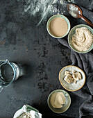 Liquid sourdough, powdered sourdough, fresh yeast and dry yeast