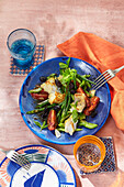 Sicilian stockfish salad with tomatoes and beans