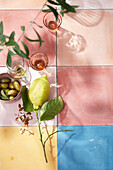 Lemons, almonds and green olives