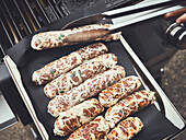 Grill homemade sausage without intestines