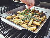 Classic grilled new potatoes with herbs