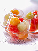 Melon salad with muscatel jelly