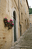 Typische Häuser in der Altstadt, Fermo, in den Marken, Adria, Italien
