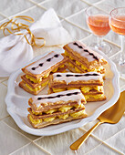 Mille feuille with mango cream