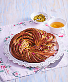 Sweet pistachio swirl bread