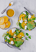 Avocado, orange and burrata salad