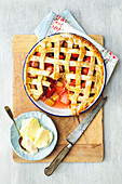 Strawberry and Rhubarb Lattice Pie