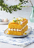 Spring carrot cake slices with candied citrus