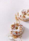 Gluten free doughnuts with chocolate glaze