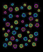 Virus particles, abstract illustration