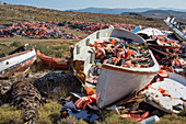 Life jackets used by refugees at a waste pit, Greece