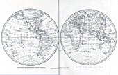 Eastern and western hemispheres, illustration