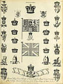 British flags crests and badges, illustration