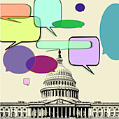 Debate in the American government, illustration