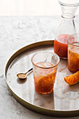 Red oranges juice with ice
