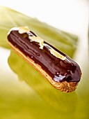 Chocolate eclair with lemon cream