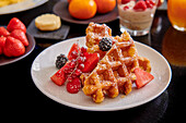 Waffles with summer berries