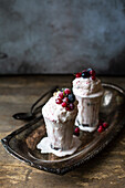 Kombucha ice cream with summer berries
