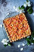 Tart with apple roses
