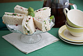 Afternoon tea with cucumber sandwich