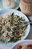 Larb is a salad where ordinary pork is brought toLife with intense Thai flavors