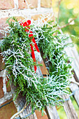 Christmas wreath with red bow