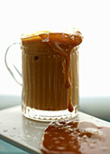 Salted caramel in a glass jar