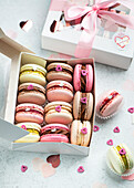 Macarons boxed for Valentine's Day