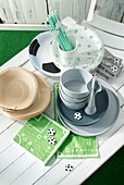 Sustainable party tableware for soccer game night