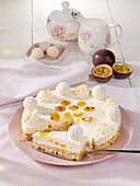 Coconut cake with passion fruit without baking