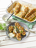 Stuffed cucumbers with dill sour cream