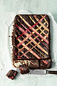 Juicy rhubarb brownies