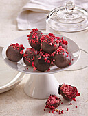 Raspberry-chocolate truffles