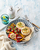Grilled Camembert with vegetables