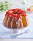 Strawberry Bundt cake with icing