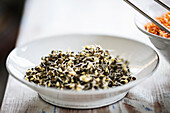Sprouted black lentils