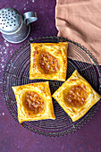 Apricot jam puff pastry tarts