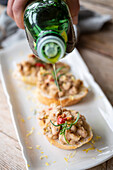 Bruschetta with cannellini beans and olive oil