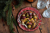 Spicy marinated olives