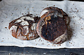 Frisch gebackenes Kohl-Speck-Brot