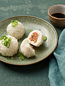 Pearl rice balls with minced meat and celery
