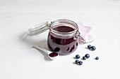 Blueberry chia spread with maple syrup