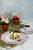 Flowery raspberry cupcakes