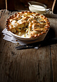 Apple and ginger pie with walnut pastry