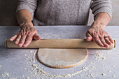 Rolling out pasta dough